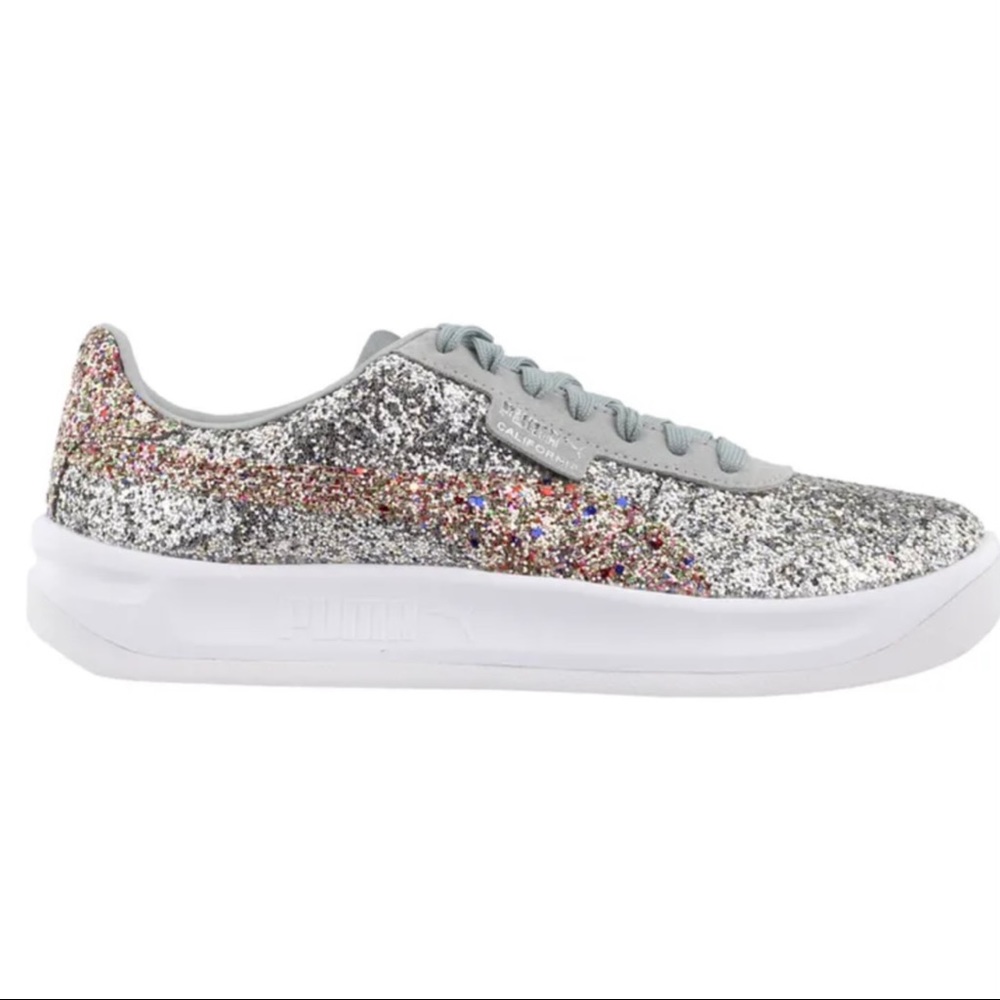 Puma Silver Gold California Glitz Glitter Sneakers